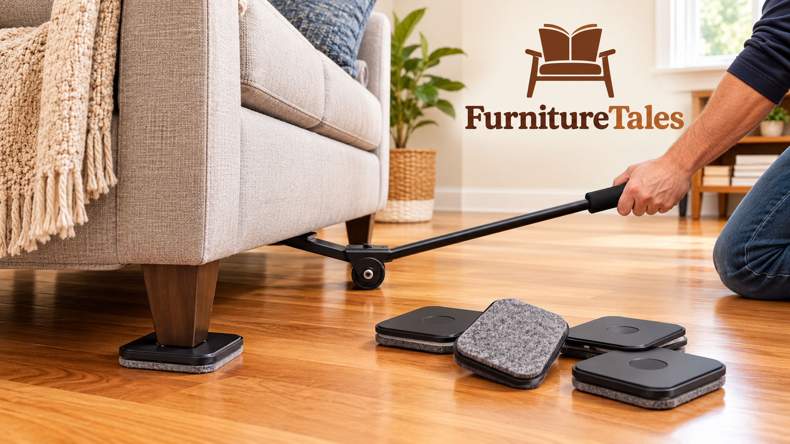 Furniture sliders for hardwood floors shown ready to move heavy furniture