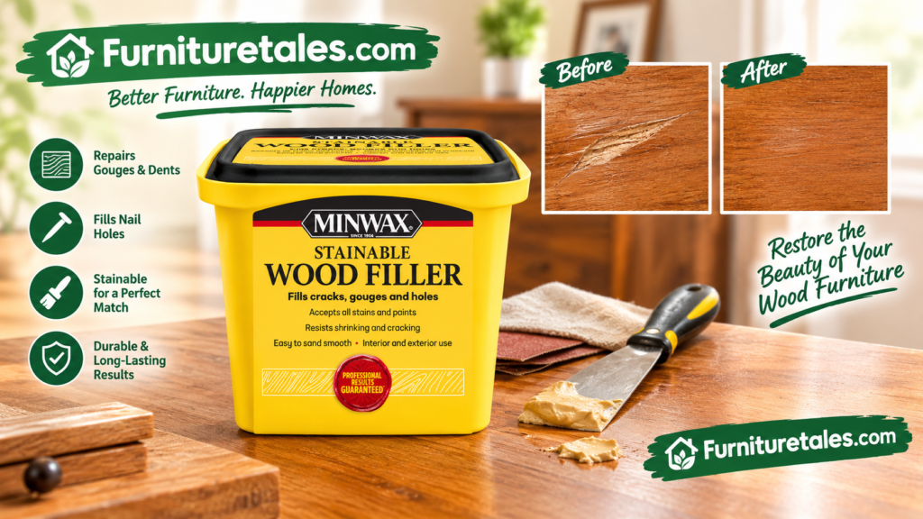Minwax Wood Filler Furniture Repair Banner